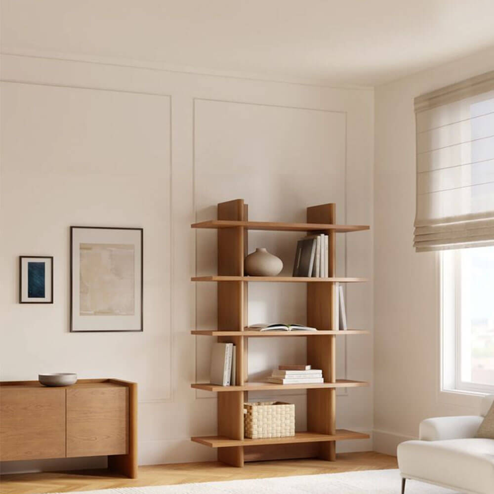 Thiết kế phòng khách đẹp đơn giản với nội thất gỗ tự nhiên