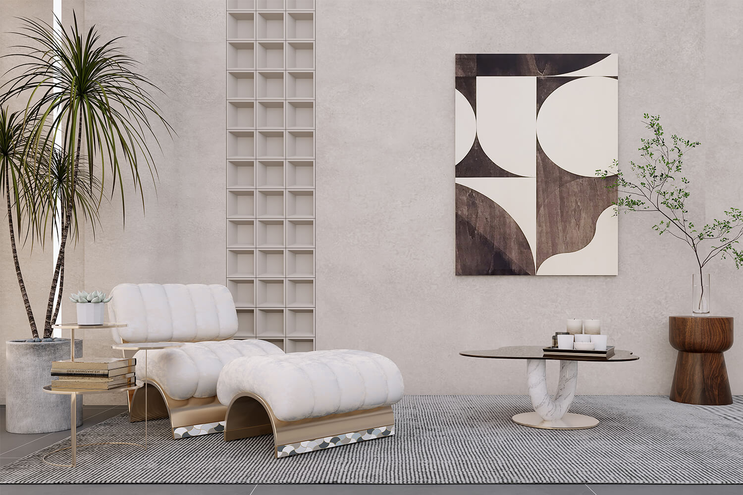 Không gian phòng khách với ghế sofa đơn Cloudie