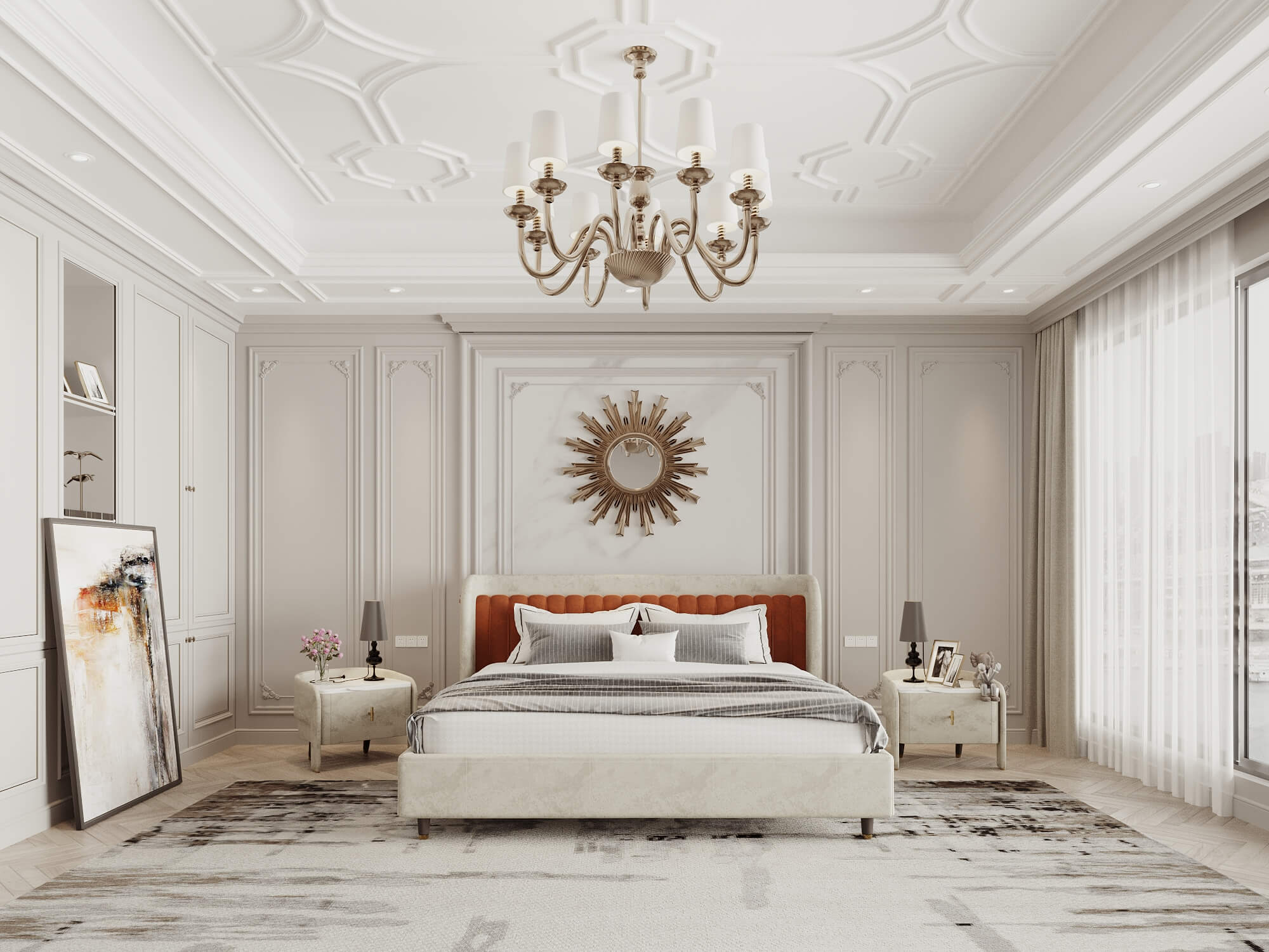 không gian phòng ngủ giường Botany