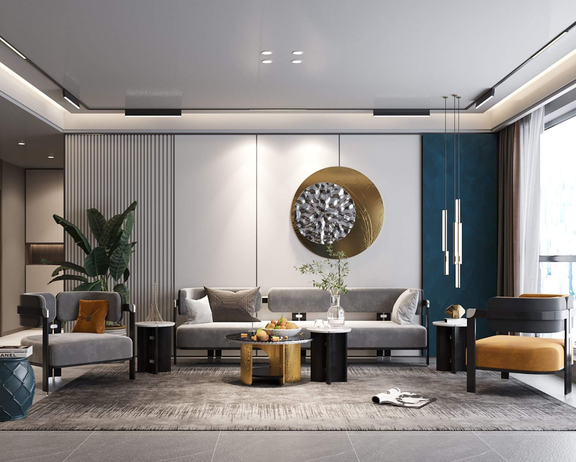 Không gian phòng khách Indochin