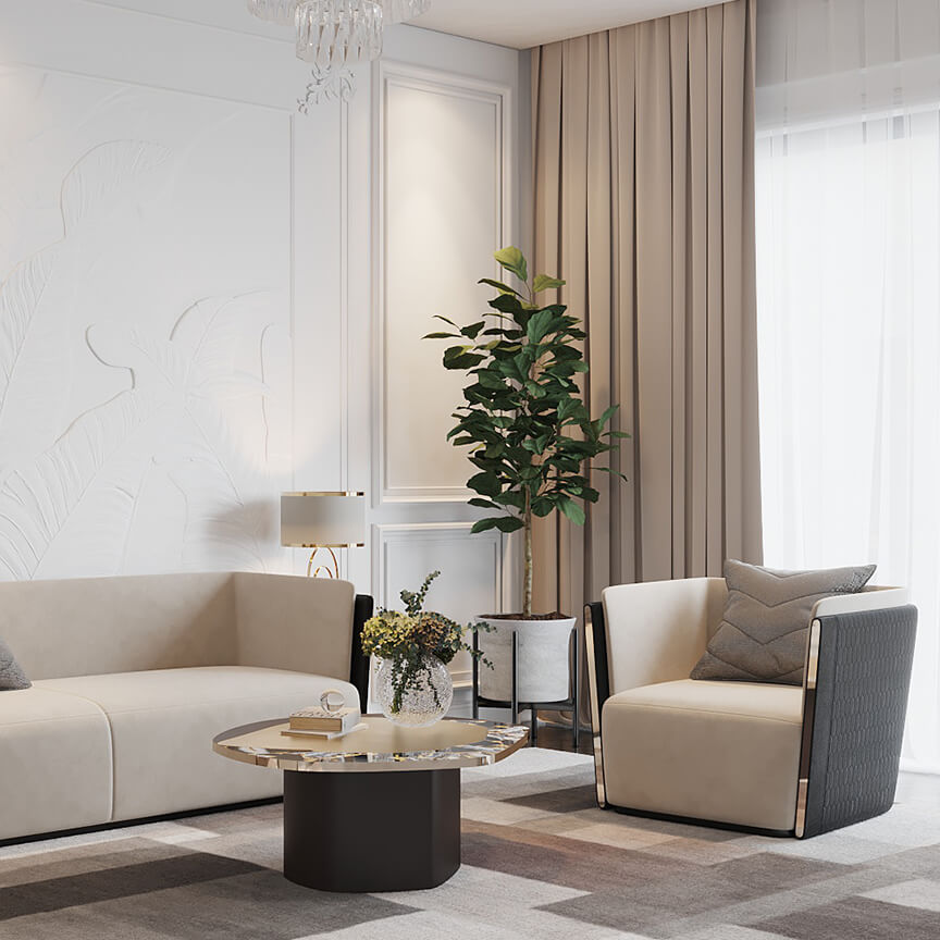 Không gian phòng khách Momocca