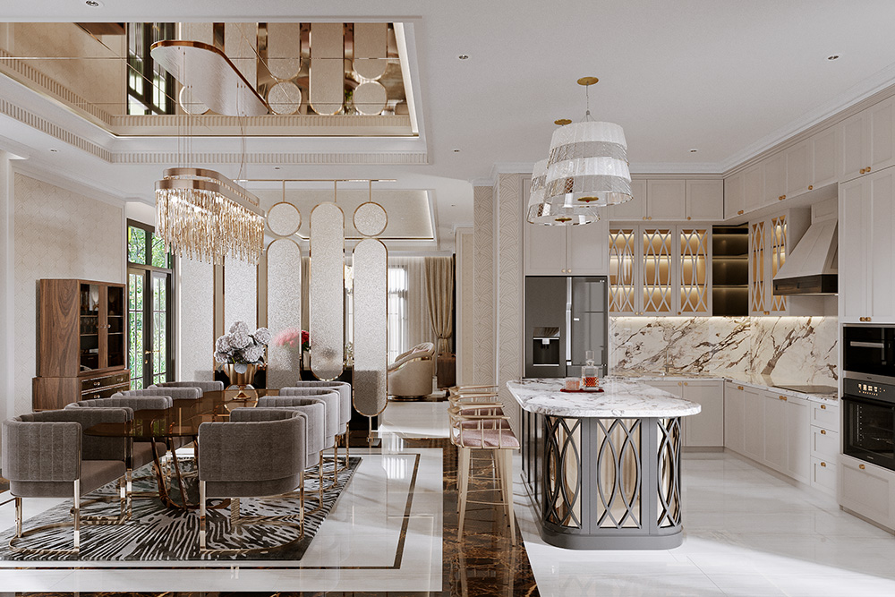 "Giải Mã" Phong Cách Nội Thất Villa Tân Cổ Điển: 5 Dấu Hiệu Nhận Biết Để Bạn Trở Thành Người Sành Điệu Về Nội Thất